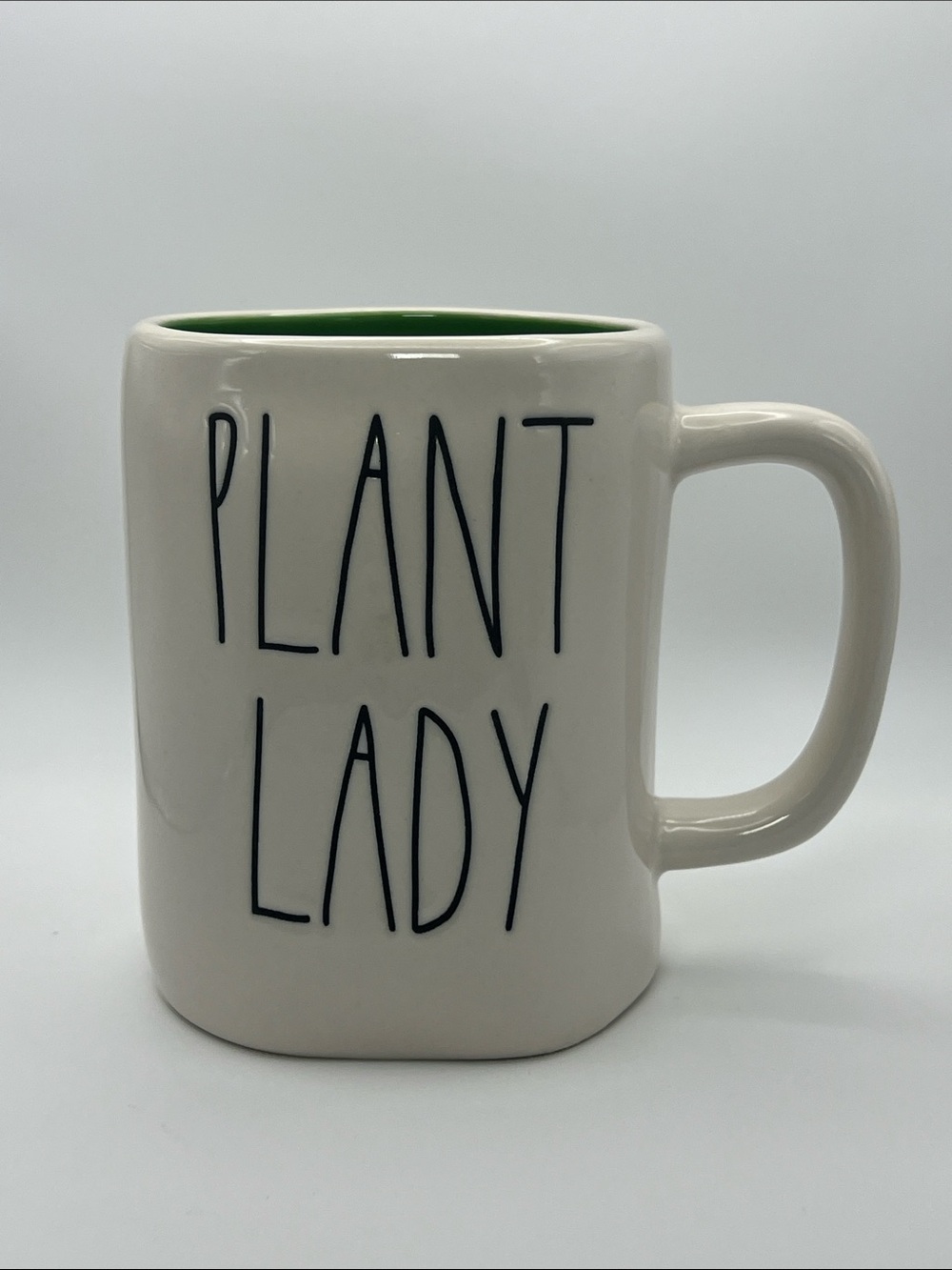 Plant Lady Ceramic Mug - White with Green Interior